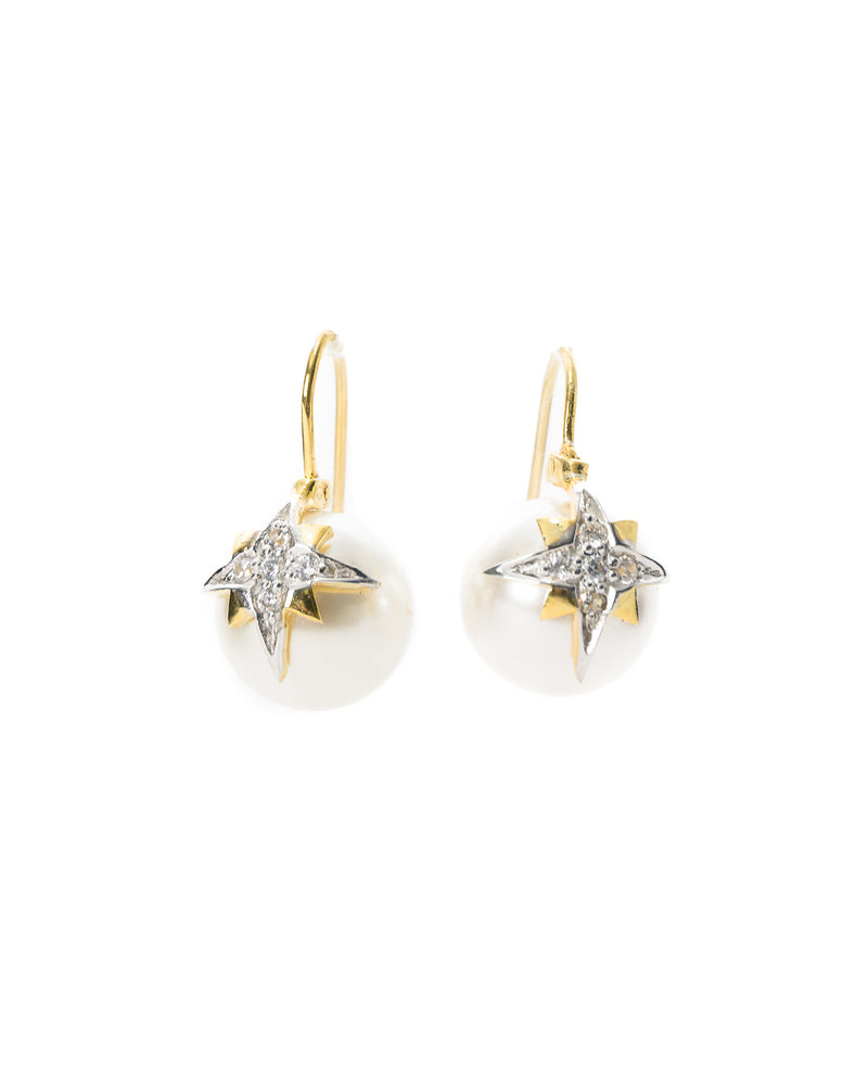 Athena Pearl Drop Earrings (Starburst)