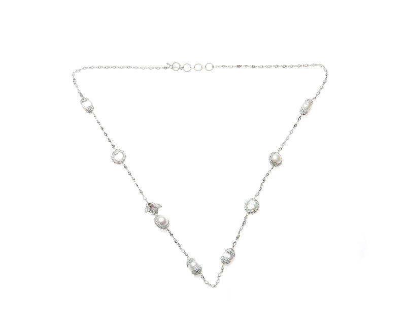 Mira Bee Necklace (White Gold)